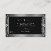 Black Silver Mosaic Sparkle Jewels Monogram Visitekaartje (Achterkant)