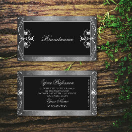 Black Silver Mosaic  Sparkle Jewels Ornament Visitekaartje