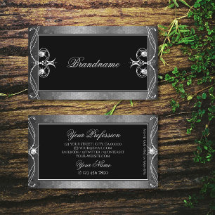 Black Silver Mosaic Sparkle Jewels Ornament Visitekaartje