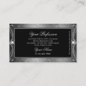 Black Silver Mosaic Sparkle Jewels Ornament Visitekaartje (Achterkant)