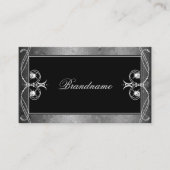 Black Silver Mosaic Sparkle Jewels Ornament Visitekaartje (Voorkant)