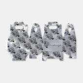 Black & Silver Music Treble Clef Tree Gable Box Bedankdoosjes (Uitgevouwen)