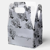 Black & Silver Music Treble Clef Tree Gable Box Bedankdoosjes (Geopend)