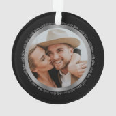 Black Silver Photo 25th Wedding Jubileum Ornament (achterkant)