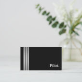 Black & Silver Pilot Professional Visitekaartje (Staand voorkant)