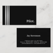 Black & Silver Pilot Professional Visitekaartje (Voorkant / Achterkant)