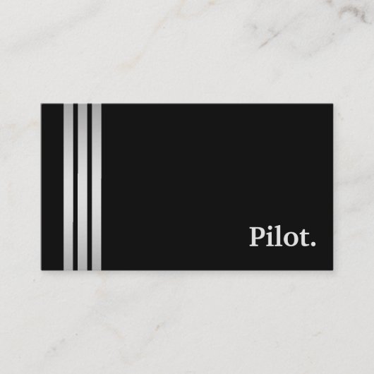 Black & Silver Pilot Professional Visitekaartje (Voorkant)