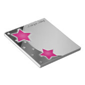 Black Silver Pink Stars Notitieblok (Schuin)