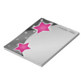 Black Silver Pink Stars Notitieblok (Linkerzijde)