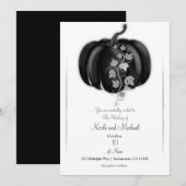 Black & Silver Pumpkin Storybook Fall Wedding Kaart (Voorkant / Achterkant)