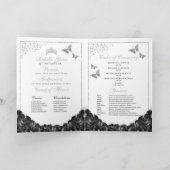 Black & Silver Quinceanera Butterflies-programma Programma (Binnen)