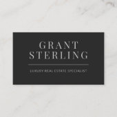 Black Silver Real Estate Agent QR Code Visitekaartje (Voorkant)