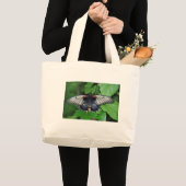 Black Silver Red Butterfly Grote Tote Bag (Voorkant (product))