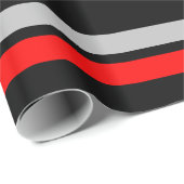 Black Silver & Red Horizontale Stripes Giftwrap Cadeaupapier (Rol Hoek)