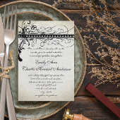 Black Silver Renaissance Medieval Invitations Kaart