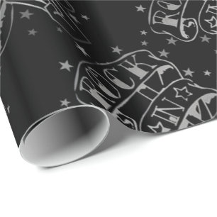 Black & Silver Rock & Roll Logo Cadeaupapier