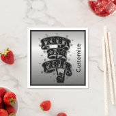 Black & Silver Rock & Roll Logo Napkins 2 Servetten (Insitu)