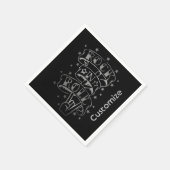 Black & Silver Rock & Roll Logo Napkins Servet (Hoek)
