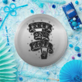 Black & Silver Rock & Roll Logo Paper Borden 2 Papieren Bordje (Feest)