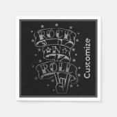 Black & Silver Rock & Roll Logo Servet (Voorkant)