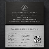 Black Silver Roofing Roofer Contractor QR Code Visitekaartje