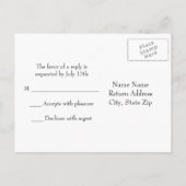 Black Silver RSVP-Briefkaart Uitnodiging Briefkaart (Achterkant)
