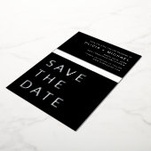Black Silver Save the Date Elegant Modern Folie Uitnodiging (Gedraaid)