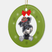 Black Silver Schnauzer-kerstkast Keramisch Ornament (Links)