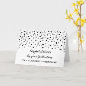 Black Silver Sister in Law Graduation Kaart (Gele Bloem)