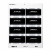 Black Silver Sjabloon Elegant Modern Glamoureus Etiket (Full Sheet)