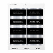 Black Silver Sjabloon Elegant Modern Glamoureus Etiket (Full Sheet)