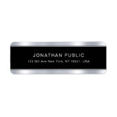 Black Silver Sjabloon Modern Glamour Professional Etiket (Voorkant)