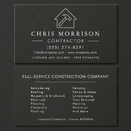 Black Silver Slate Stone Building Construction  Visitekaartje
