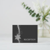 Black Silver Snowflakes bruiloft uitnodiging Informatiekaartje (Staand voorkant)
