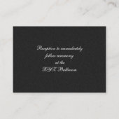 Black Silver Snowflakes bruiloft uitnodiging Informatiekaartje (Achterkant)