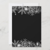 Black Silver Snowflakes Modern Holiday Party Kaart (Achterkant)