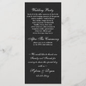 Black Silver Snowflakes trouwprogramma's lengte Programmakaart (Achterkant)