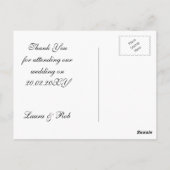 Black Silver Snowflakes Winter bruiloft Bedankt Briefkaart (Achterkant)