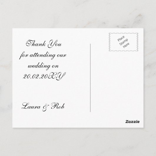 Black Silver Snowflakes Winter bruiloft Bedankt Briefkaart (Achterkant)