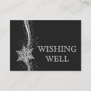 Black Silver Snowflakes Winter bruiloft wensen goe Informatiekaartje