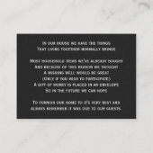 Black Silver Snowflakes Winter bruiloft wensen goe Informatiekaartje (Achterkant)