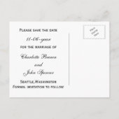 Black Silver Snowflakes Winter save the Date Aankondigingskaart (Achterkant)