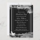 Black Silver Sparkle Bow Bachelorette Kaart (Achterkant)