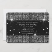Black & Silver Sparkle Party Lights Verjaardag Kaart (Achterkant)