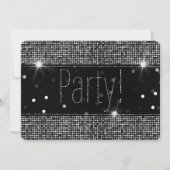 Black & Silver Sparkle Party Lights Verjaardag Kaart (Voorkant)