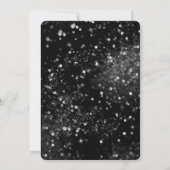 Black Silver Sparkling Lights Nieuwjaarsfeest Kaart (Achterkant)