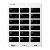 Black Silver Star van David Adresetiketten Etiket (Full Sheet)