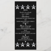 Black & Silver Stars Hollywood Glam Party Menu (Voorkant)