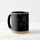 Black Silver Stars Mok (Voorkant links)
