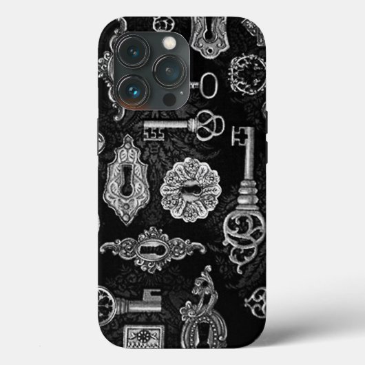 Black & Silver Steampunk Keys Case-Mate iPhone Case (Achterkant)